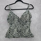 045. St John's Bay Black Floral Tank Top Padded Tankini Swimwear 12 Large