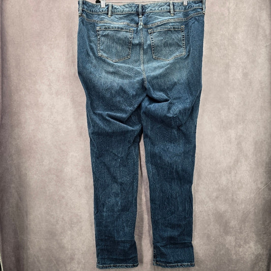 029. Torrid Denim Blue Distress Straight Tapered Denim Pants Jeans 24XT