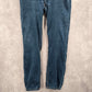 053. Rue21 Twentyone Black Blue Denim Pants Straight Stretch Skinny Jeans 13/14R