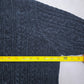 Valerie Stevens Blue Chenille Knit Granny Preppy Cozy Cardigan Sweater Large
