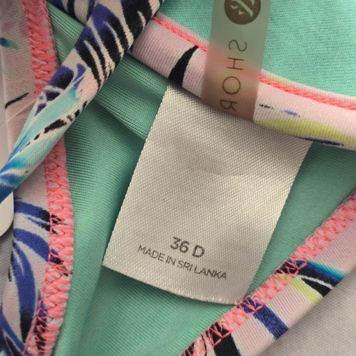 Floral Pink Y2K Beach Vacation Resort Crisscross Shade &amp; Shore Bikini Top 36D