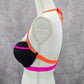 Victoria's Secret Black Pink Padded Bikini Top Halter Cutout Swimwear 34D