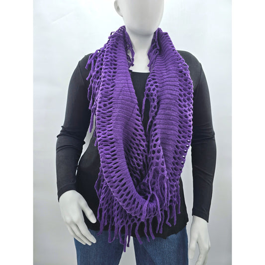 Purple Y2K Scarves Resort Whimsy Goth Cottage Fairy Fringe Infinity Scarf OS