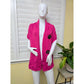Pink Knit Poncho Shawl Wide Cottage Wrap Big Buttons Scarf