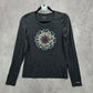 061. Columbia Gray Floral Long Sleeve Tshirt Top Small