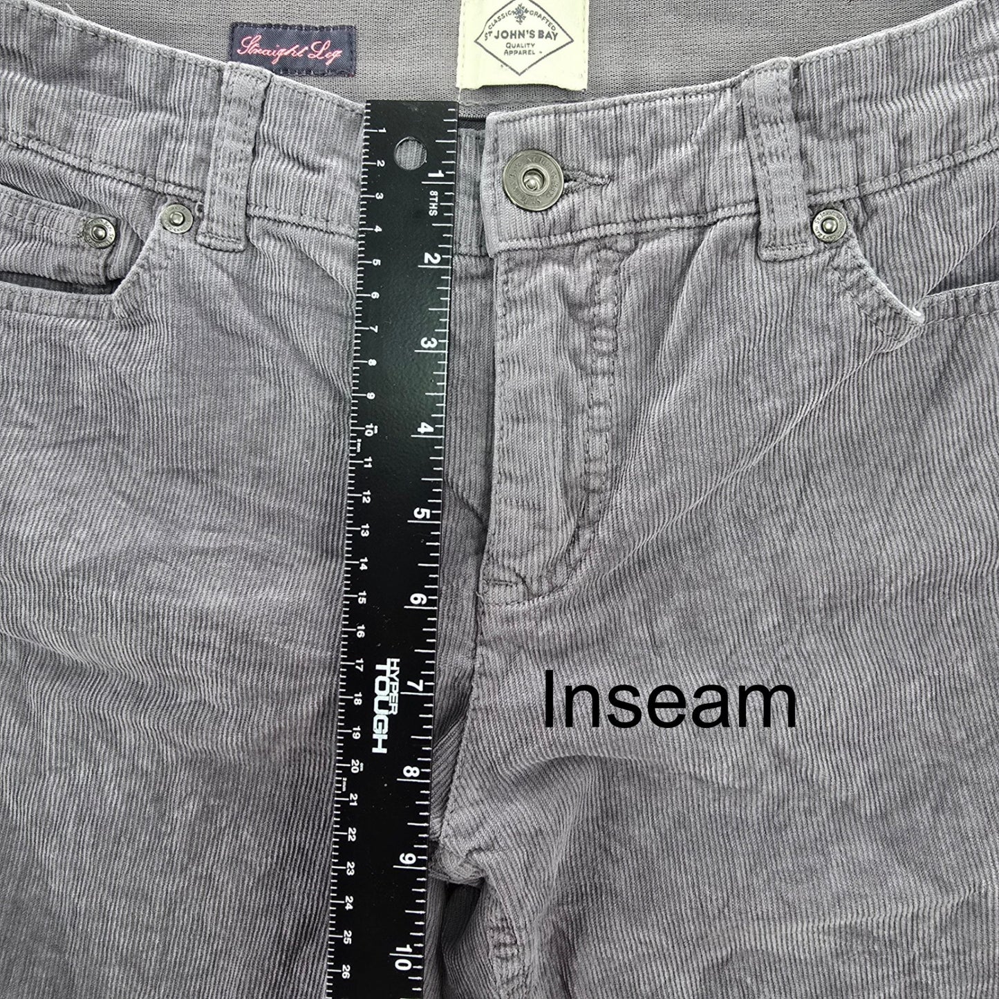 Gray Ribbed 90s Corduroy Y2K Vintage Tapered Straight Leg Cotton Bella Pants 6