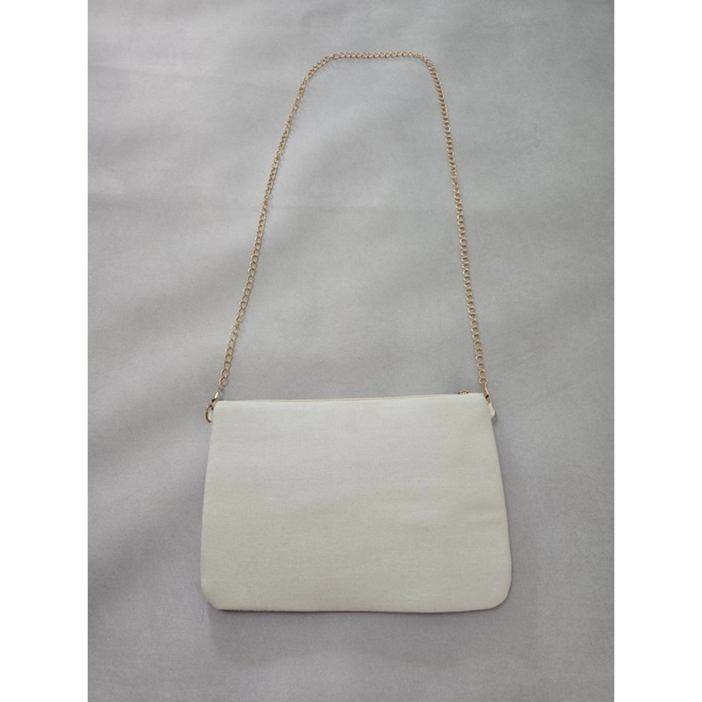 Camp Ozark Beaded Stars White Brown Clutch Gold Chain Strap Shoulder Purse Bag