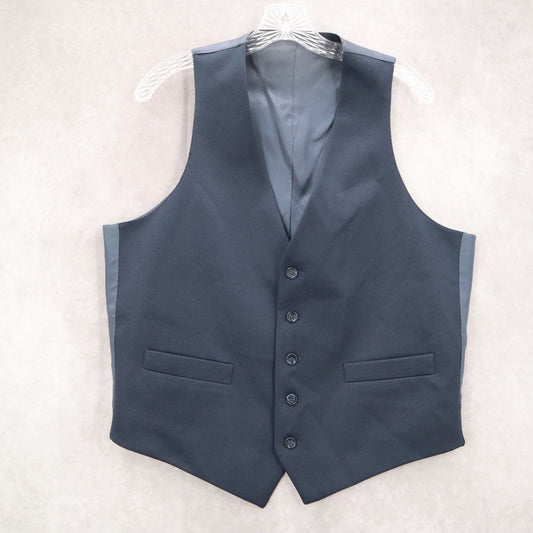Navy Blue 5 Button Peak Welt Pocket Waistcoat Formal Tuxedo Suit Vest Medium 42R
