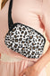 White Cheetah Print Multi Interlayer Zipped Crossbody Bag