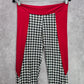 Red Black Houndstooth Active Stretch Legging Yoga Pant Bottoms S Small