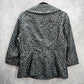 Alex Marie Black Gray Executive Jacket Coat Formal Animal Print Medium
