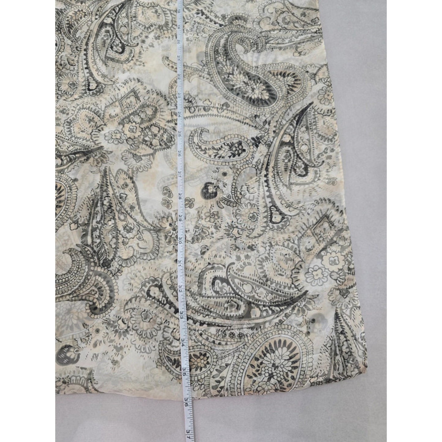 Gray Paisley Printed Light Floral Infinity Scarf OSFM