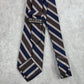 Jos. A. Bank Striped Brown Blue Repp Geometric Executive Silk Neck Tie Men's