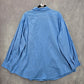 203. Woman Within Blue Button Down Flare Long Sleeve Cotton Top Plus 2X