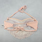 Orange Pink Ombre Cutout Tie Padded Beach Bikini Bralette Swim Top S Small