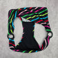 Malibu Dream Girl Black Red Pink Stripe Cheeky Bikini Bottom Swimwear Medium