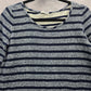 058. Fantastic Fawn Blue Gray Stripe Long Sleeve Sweater Top Small