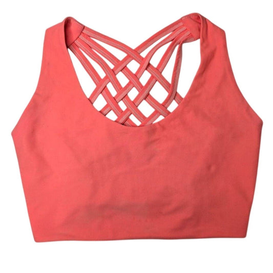 Daughters of Culture Bikini Sports Bra Top Orange Criss Cross Back Active Y2K Stretch XS
