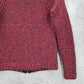 Tart Red Black Long Sleeve Zipper Back Pullover Knit Sweater Cardigan Small