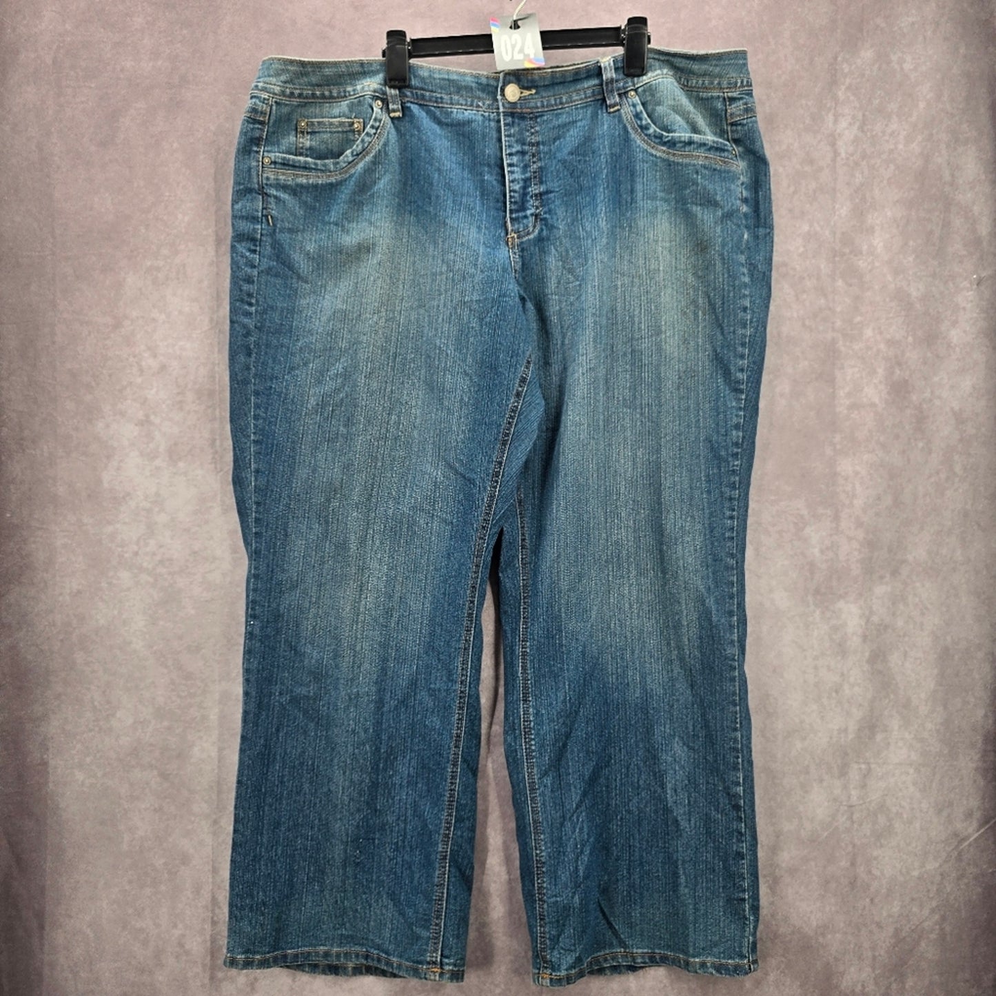 024. Just My Size Modern Bootcut Straight Wide Blue Jeans 26W Short
