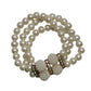 White Bead Pearl Gold Stretch Boho Costume Elastic Bracelet Fashion Jewelry