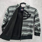 Dickies Gray Black Stripes Fleece Hoodie Full Zip Jacket Coat VTG Y2K Large L 7