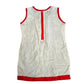 White Red Floral Stitch Sleeveless Tunic Cotton Top Zipper Girls Toddler 2T