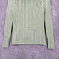 Gap Green Ribbed Long Sleeve Cotton Zip Collar Cardigan Sweater Small