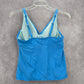 Time and Tru Blue Crisscross Padded Swimwear Tankini Tank Top Medium M 8-10