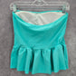 Blue Ruffle Crop Padded Tube Swimwear Tankini Tank Top Medium M