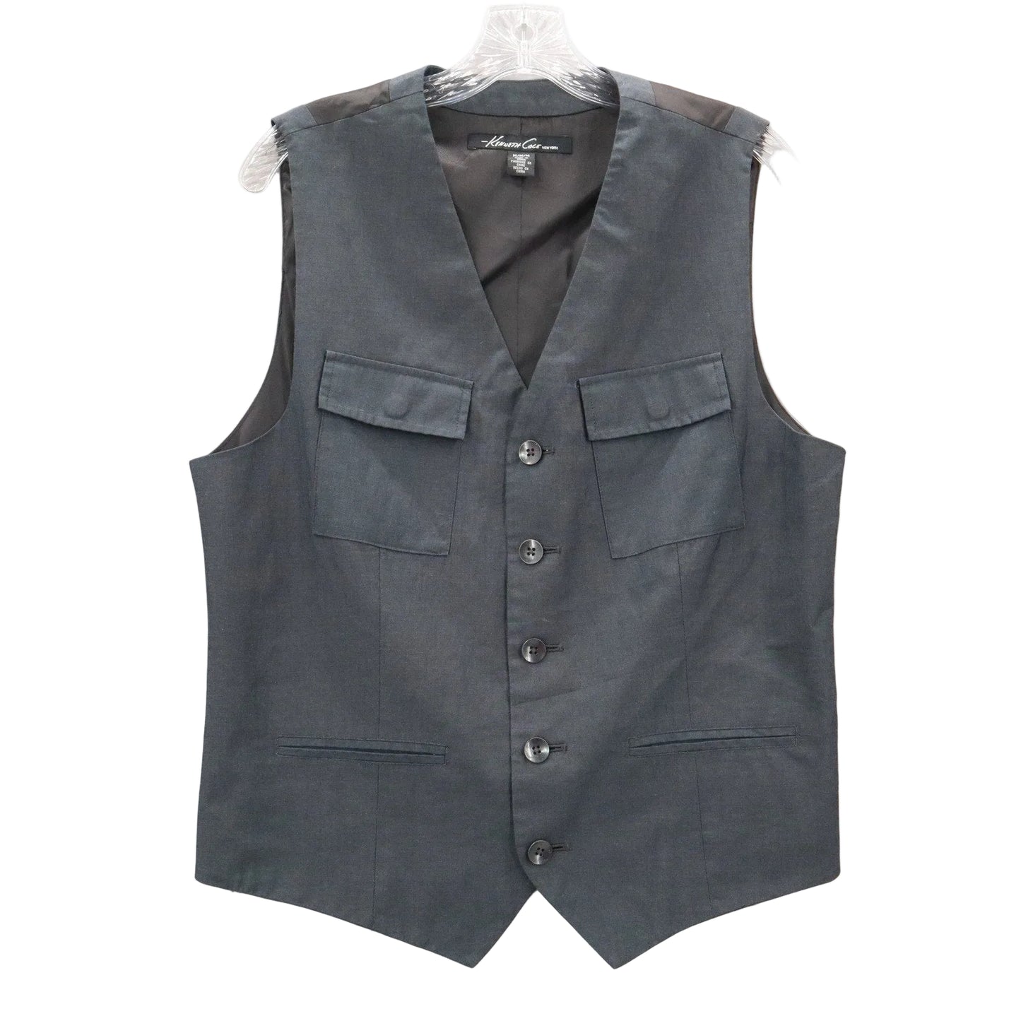 Kenneth Cole Blue 5 Button Point Pocket Waistcoat Formal Tuxedo Suit Vest M 42R