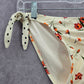 Xhilaration Cream Floral Polka Dot Tie Bikini Cheeky Bottom Swimwear Medium