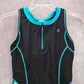 Danskin Black Floral Rash Guard Zip Swimwear Tankini Tank Top Medium M 10