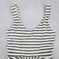 Cupshe Gray White Stripes Tankini Swimwear Crop Padded Top Beach XS Extra Small