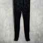 No Comment Black Skinny Velour Pullon Stripe Legging Bottoms Pants S Small