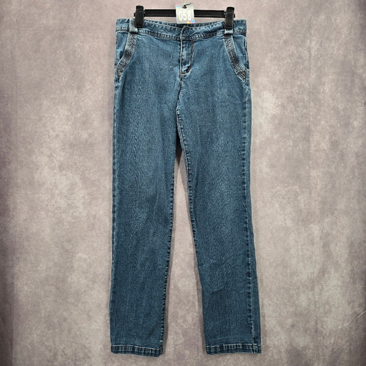 058. Pierre Cardin Blue Straight Tapered Denim Pants Jeans 10