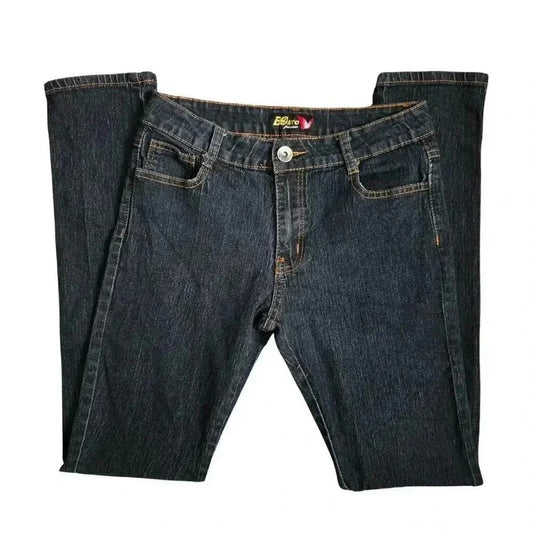 Boayo Blue Skinny Pants Denim Bottoms Butterfly Embroidered Jeans Size 9/10