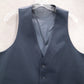 Navy Blue 5 Button Peak Welt Pocket Waistcoat Formal Tuxedo Suit Vest Medium 42R