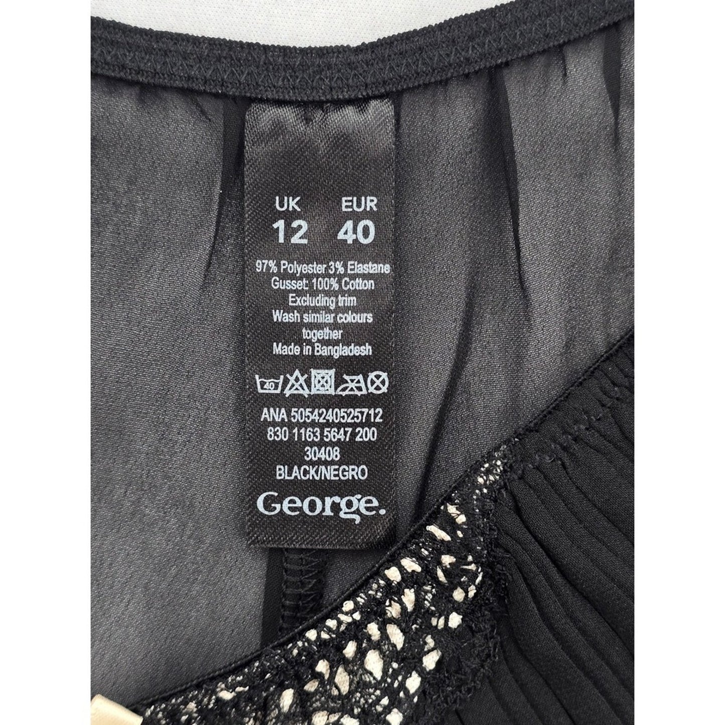 Black Lace Floral Bow Cute Whimsy Goth Sheer George Panties Large 12