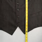 Gray Stripe Point 5 Button Orange Welt Pocket Waistcoat Tuxedo Suit Vest L 46R
