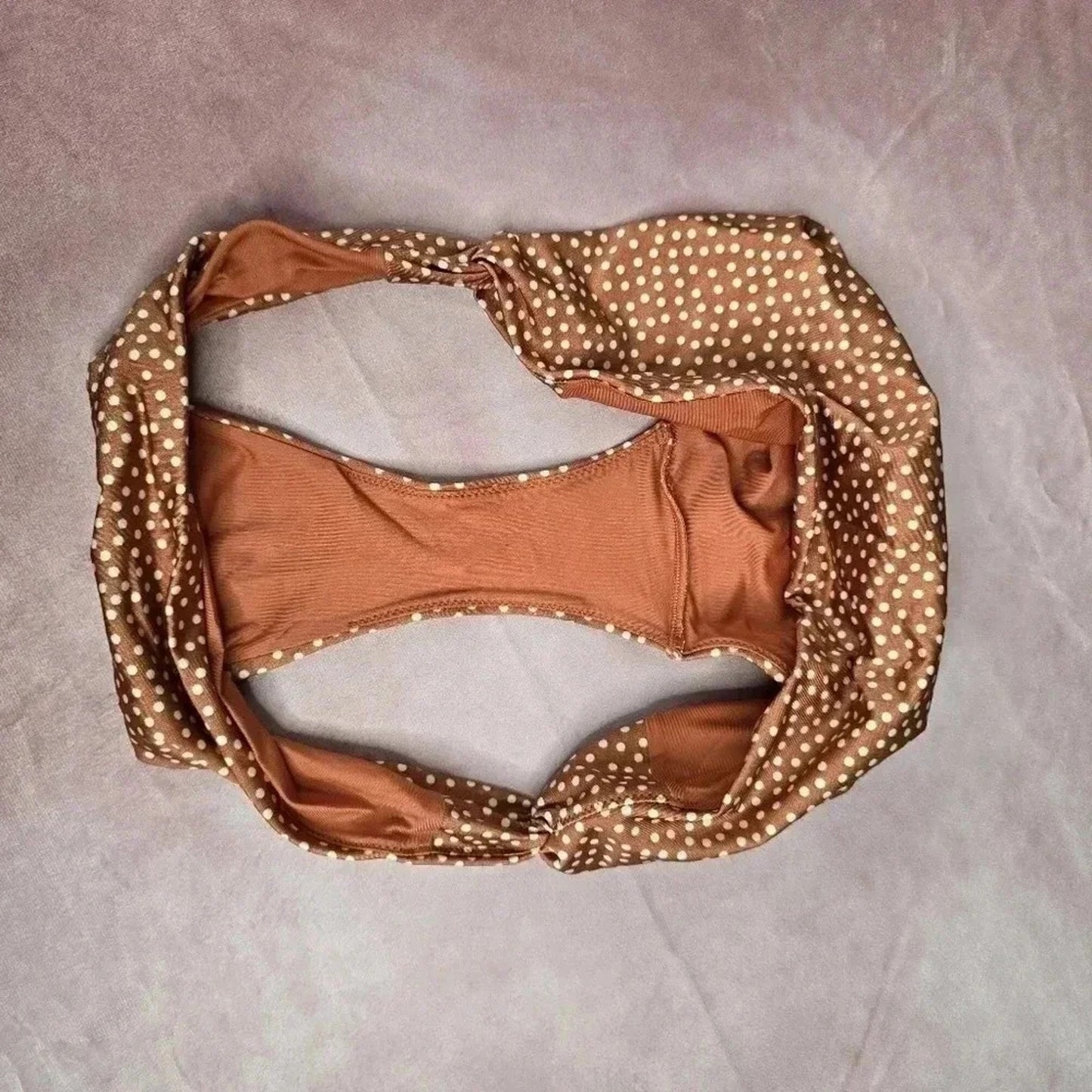 H&M Orange White Polka Dot Bikini Bottom Swimwear Size Large 12