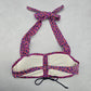 Matilda Jane Purple Floral Halter Tie Padded Bikini Bralette Swim Top S Small