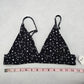 Black White Stars Active Sports Beach Bra Bikini Bralette Swim Top S Small