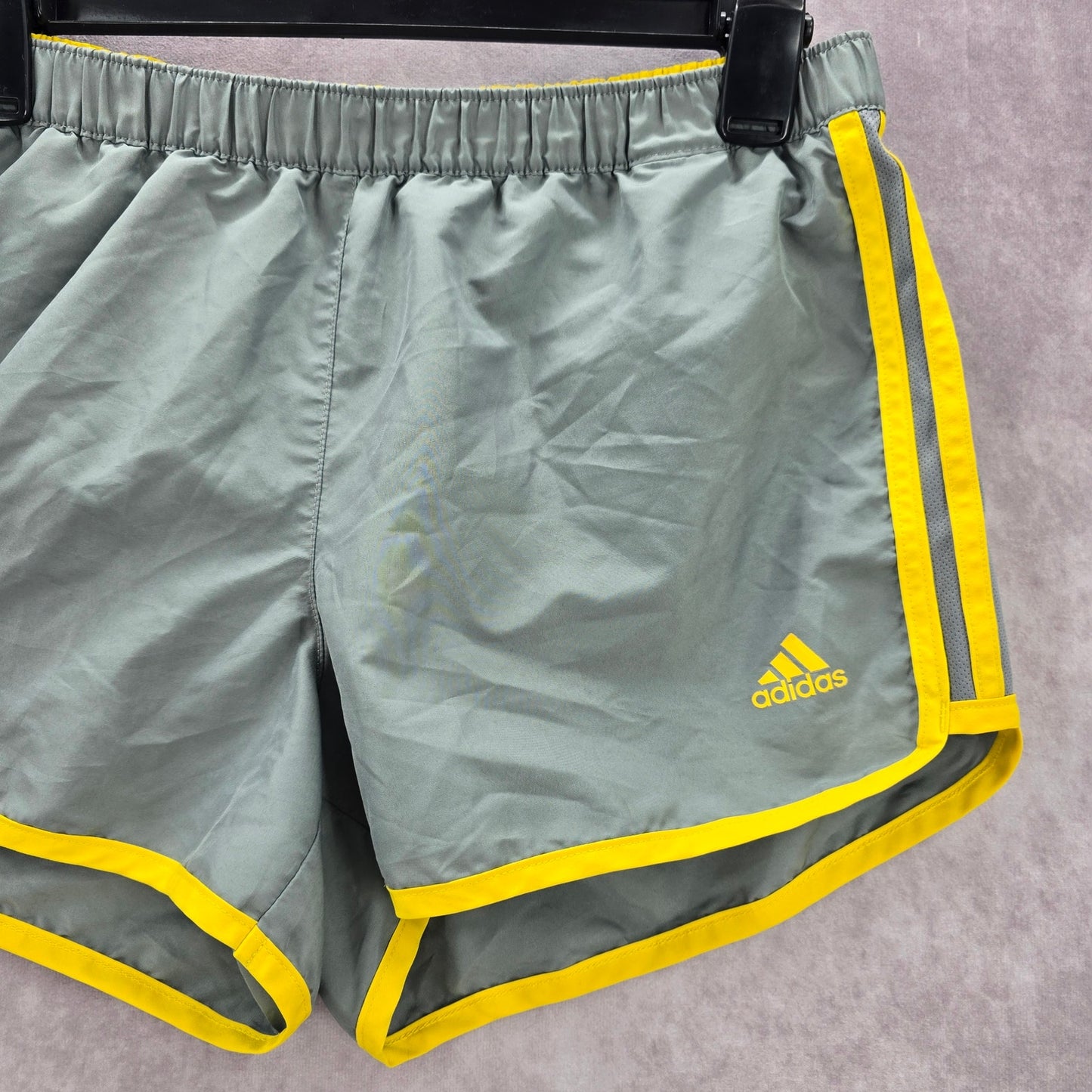 Adidas Gray Yellow Running Athletic Active Climalite Pants Shorts Small