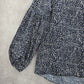 Shein Navy Blue Polka Dot Balloon Long Sleeve High Low Boho Peasant Small