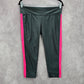 Gray Pink Active Crop Capri Stretch Sports Bottoms Leggings Pants L Large