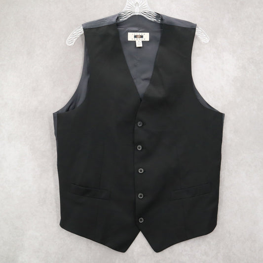 Joseph Abboud Black 5 Button Point Welt Pocket Waistcoat Tuxedo Suit Vest M 42R