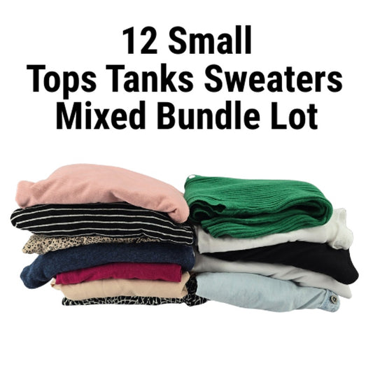 Lot of 12 Womens Tops Sweaters Tanks Random Mixed Bundle of 12 S Small