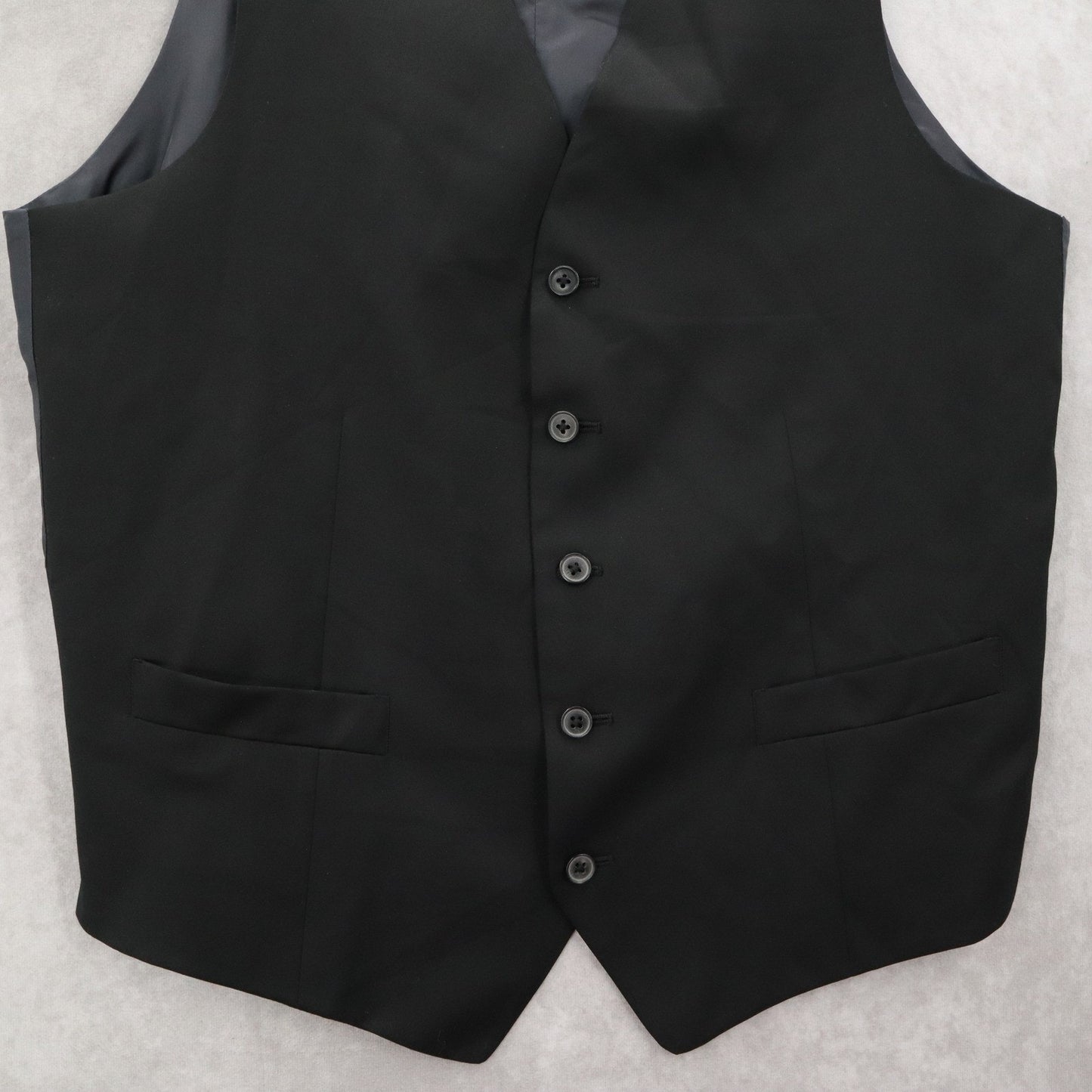 Joseph Abboud Black 5 Button Point Welt Pocket Waistcoat Tuxedo Suit Vest M 42R