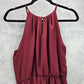 Lush Red Burgundy Sleeveless Pleat Flare Formal Dress Medium